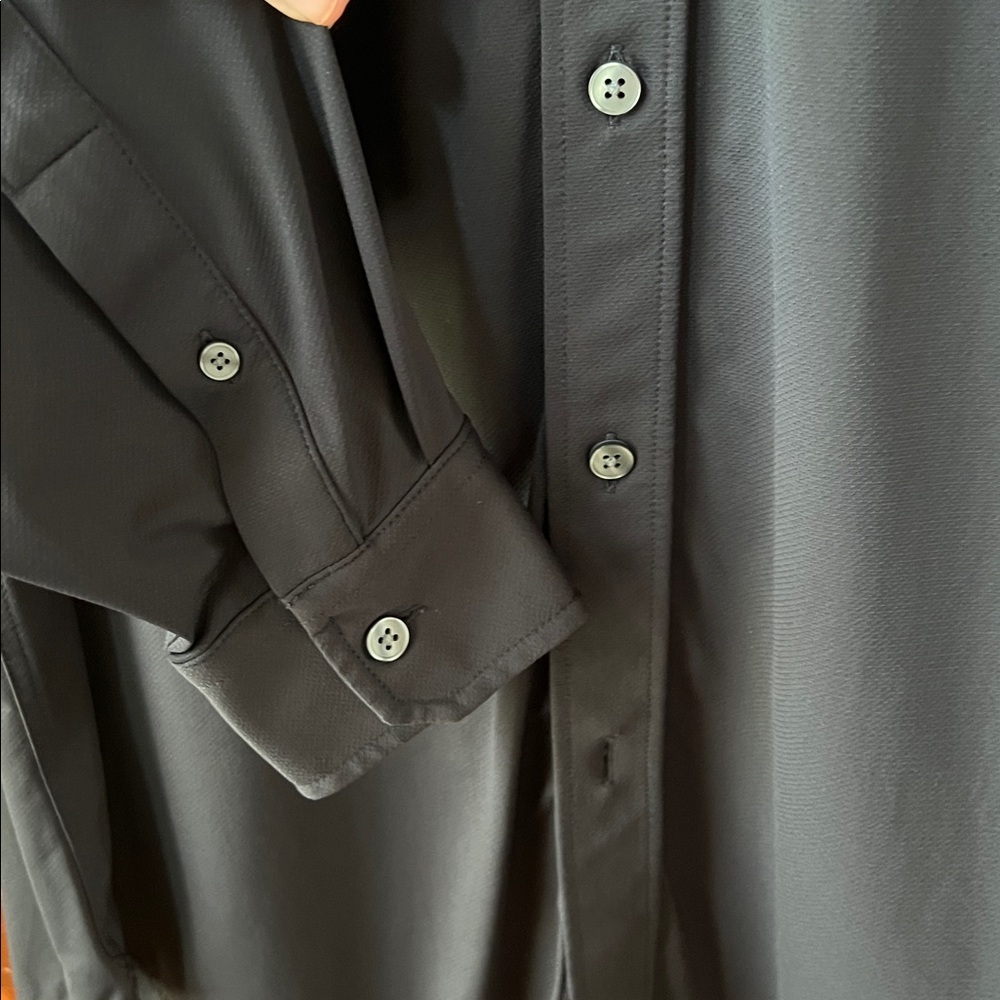 RHONE Men's Black Long Sleeve Performance Dress Shirt - Picture 4 of 7